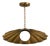 Scalloped Brass Semi Flush Ceiling Light, Vintage Flower Pendant Fixture With Milk Glass Globe For Sale