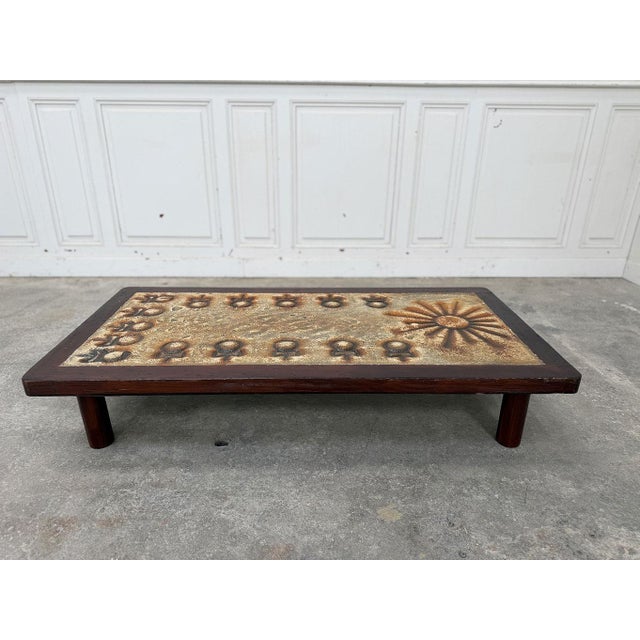 Chaty Enameled Lava Table from Vallauris, 1960s For Sale - Image 3 of 7