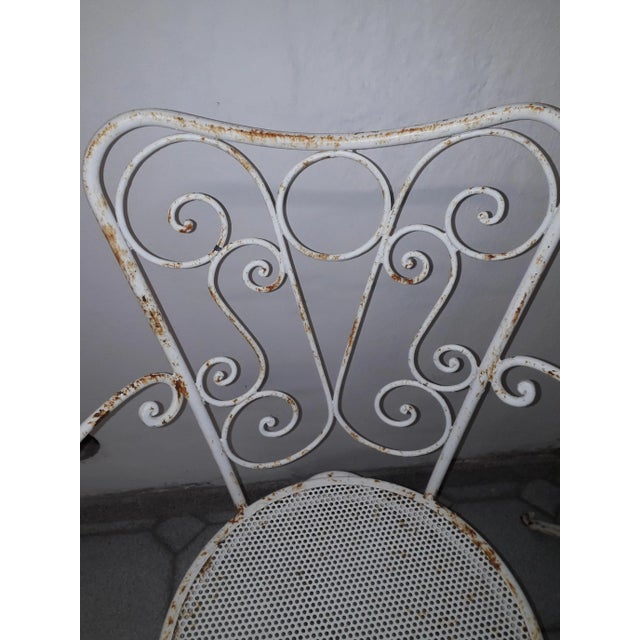 Vintage Garden Chairs in Iron, 1950s, Set of 4 For Sale - Image 9 of 10