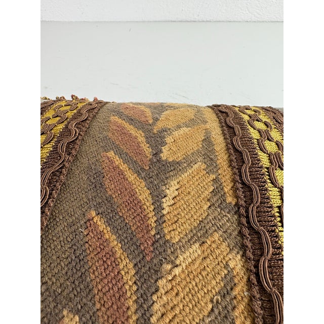 2020s Vintage Hand Woven Aubusson Tapestry Pillow For Sale - Image 5 of 8