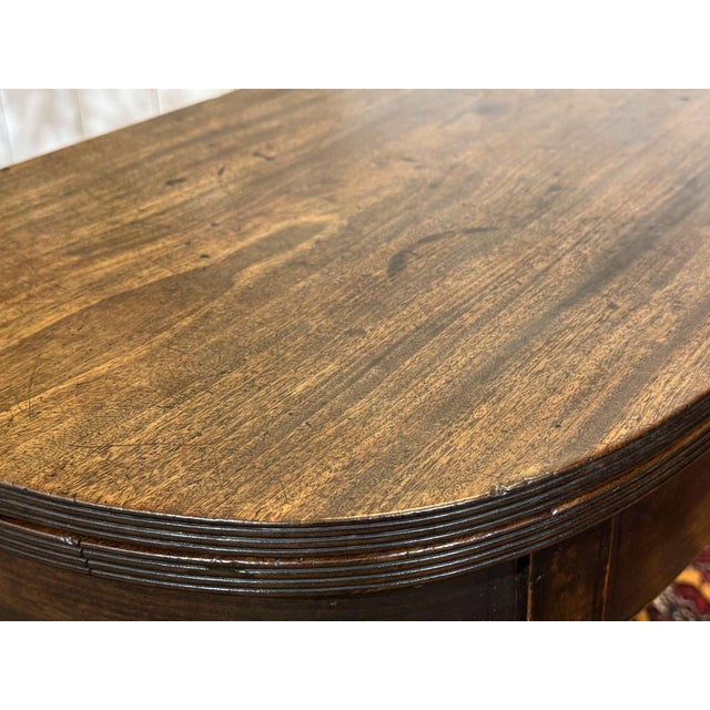 Wood English Mahogany Half-Moon Console Table, 19th Century For Sale - Image 7 of 15
