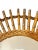 Vintage Italian Rattan Bamboo Sunburst Mirror With Brass Accents For Sale - Image 10 of 14