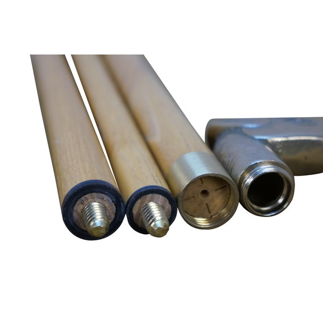 English Late 20th Century White Oak Brass Equestrian Horse Head Walking Stick Collapsible Travel Cane For Sale - Image 3 of 13