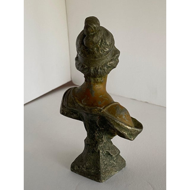 5 3/4" Spelter Metal "Lydia" Female Bust, Circa 1890 For Sale - Image 4 of 6