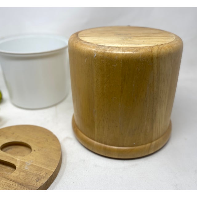 Wood Vintage Winsome Wood Minimalist Rubberwood Ice Bucket – Made in Thailand For Sale - Image 7 of 7