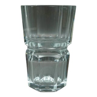 Mid 20th Century Baccarat Crystal France Signed Edith Heavy Glass Flower Vase For Sale