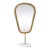 Matthew Izzo Home Micah Small Aged Gold Table Top Mirror on Marble Pedestal Stand For Sale