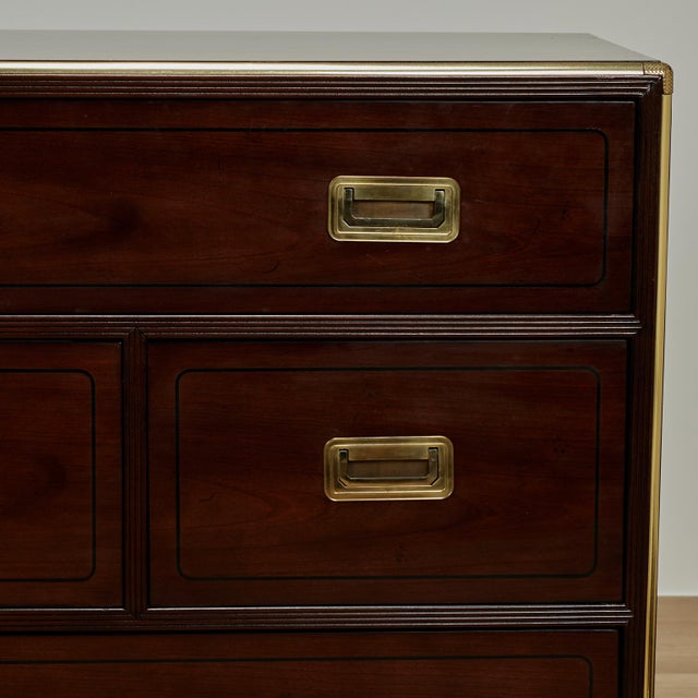 Mid 20th Century Mid Century Campaign Style Chest of Drawers by Baker For Sale - Image 5 of 14