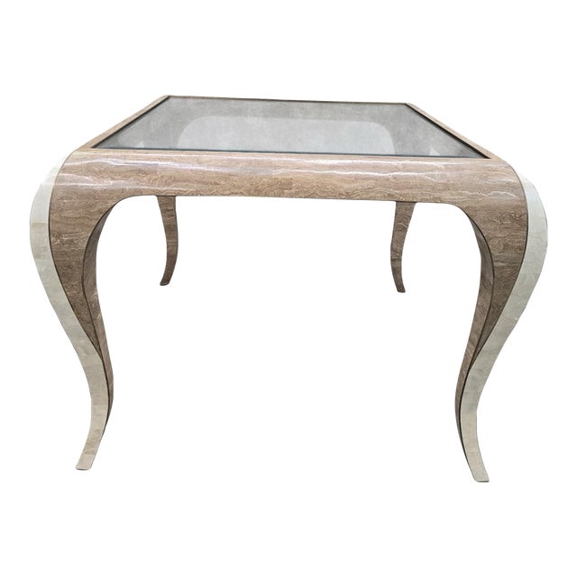 Late 20th Century Postmodern Karl Springer Style Sculptural Coffee Table For Sale