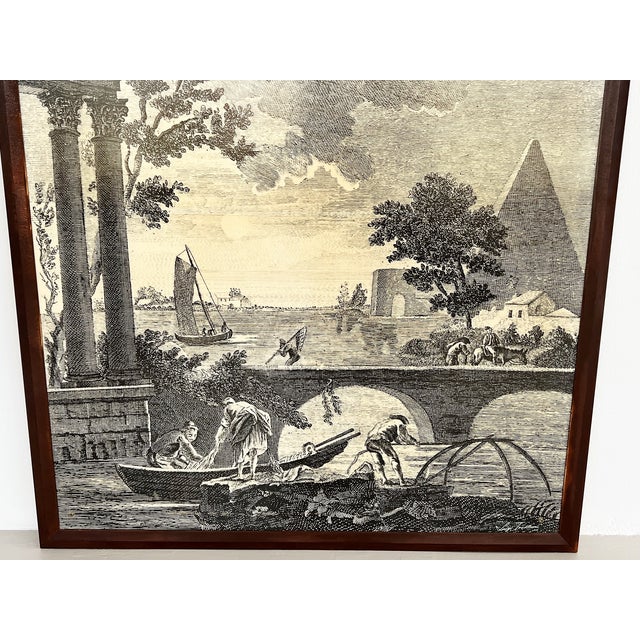 Beautiful and very particular large wall mural or wall panel made of wood chipboard, printed paper and strong layer of...