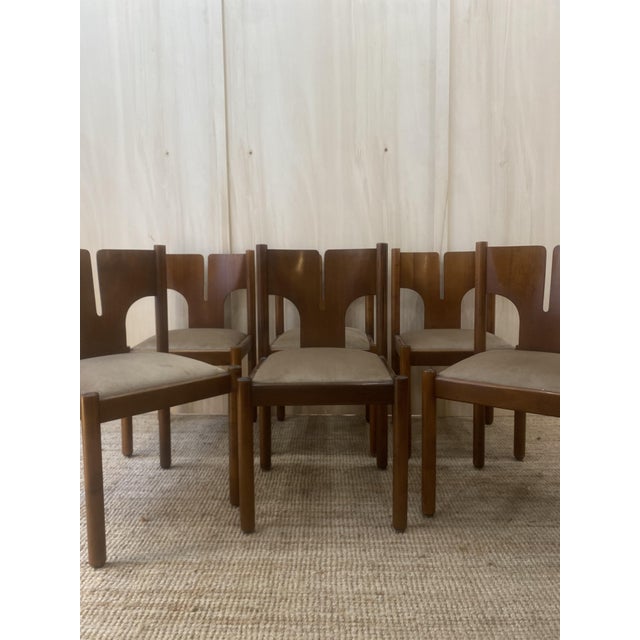 Brown Vintage Italian Chairs from Mobil Girgi, 1960s, Set of 6 For Sale - Image 8 of 13