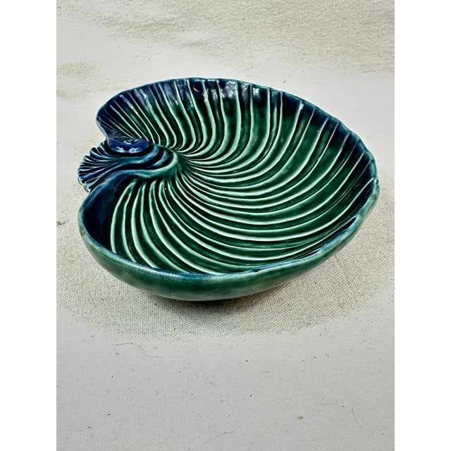 Vintage Majolica Shell Serving Dish For Sale - Image 4 of 9