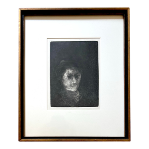 Framed Portrait of a Man Artist’s Proof Master Etching, Signed