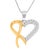 This dazzling necklace features a double design of ribbon and heart. The two-toned material used in its construction...