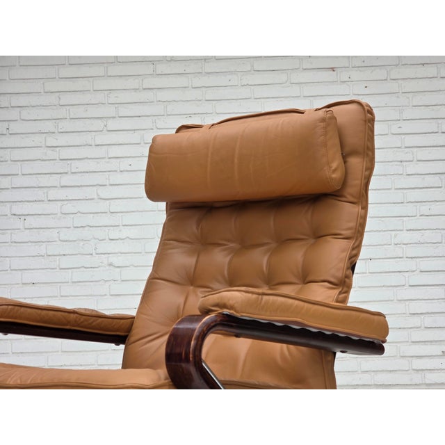 Norwegian Leather and Bentwood Adjustable Lounge Chair, 1970s For Sale - Image 18 of 18
