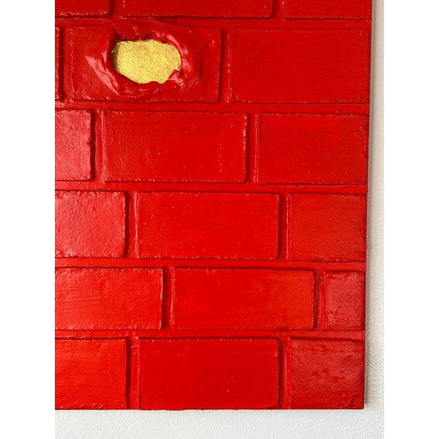 Red “WALL” Abstract Sculpture Painting by Maria Savino For Sale - Image 8 of 12