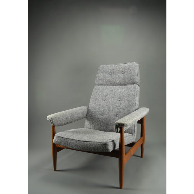 Brown Mid-Century Modern Grey Lounge Chair, 1960s For Sale - Image 8 of 12