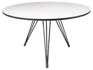 Mid-Century Scandinavian Coffee Table in White Laminate and Black Metal, 1960s