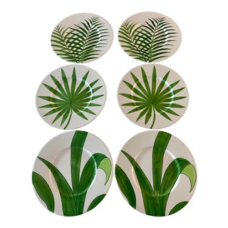 Mid 20th Century Este Ceramiche Large Natura Ceramic Plates - Set of 6 For Sale