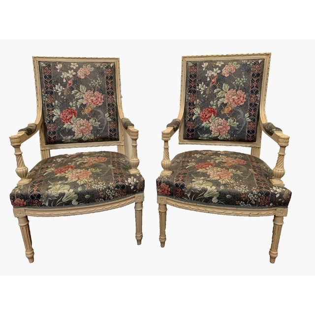 Louis XVI Style Chairs in White Lacquered Beechwood, Set of 2 For Sale - Image 16 of 16