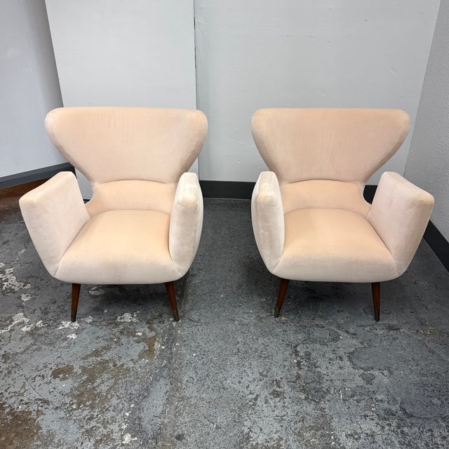 Design Plus Gallery presents a pair of Italian Club Chairs by Coup Studio for Coup D’Etat. The chairs are upholstered in...