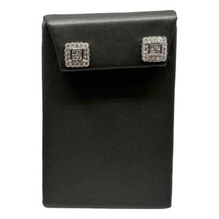 Diamond Stud Earrings in 14kt White Gold - 1ctw Gh Si Princess & Round Diamonds, A Pair For Sale