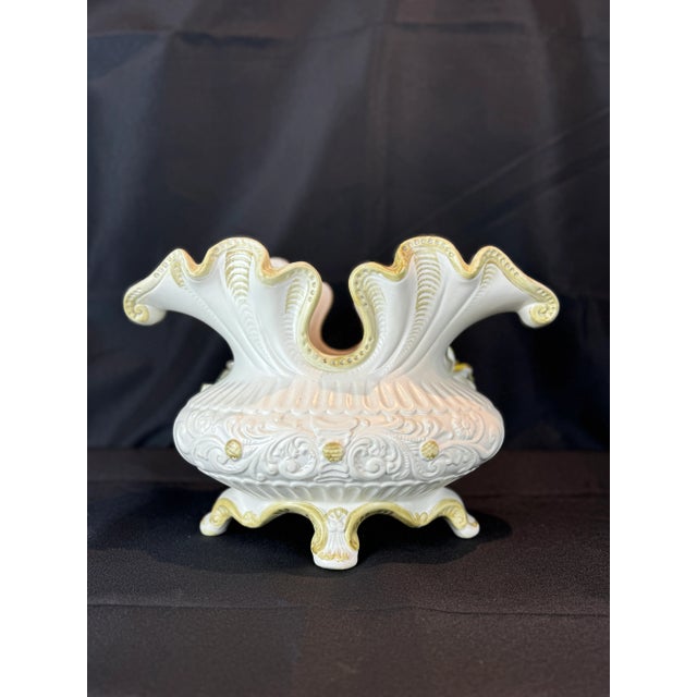 Vintage Large Capodimonte Hand Painted Flower Vase For Sale - Image 9 of 12