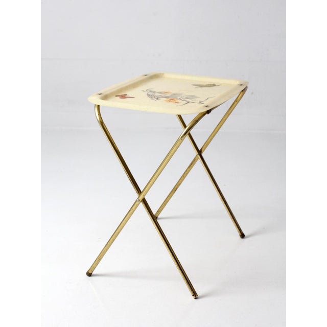 Mid-Century Folding Tv Tray Table With Butterfly Motif For Sale - Image 13 of 18