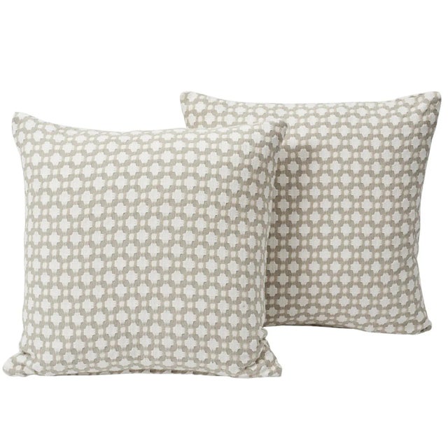 This pillow features Betwixt by Celerie Kemble for Schumacher with a Knife Edge finish. An endlessly versatile small-scale...