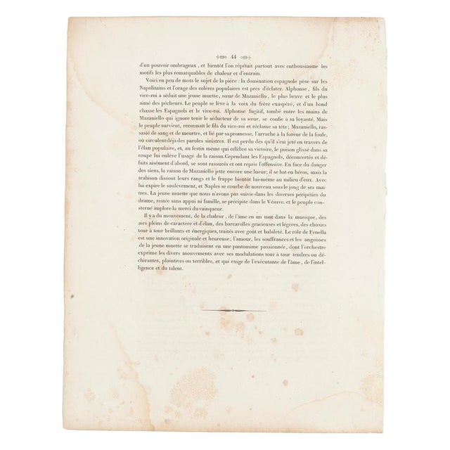 La Muette de Portici is a lithograph, realized by C. Deshays in 1870, titled below in the center, from"album de L'opera...