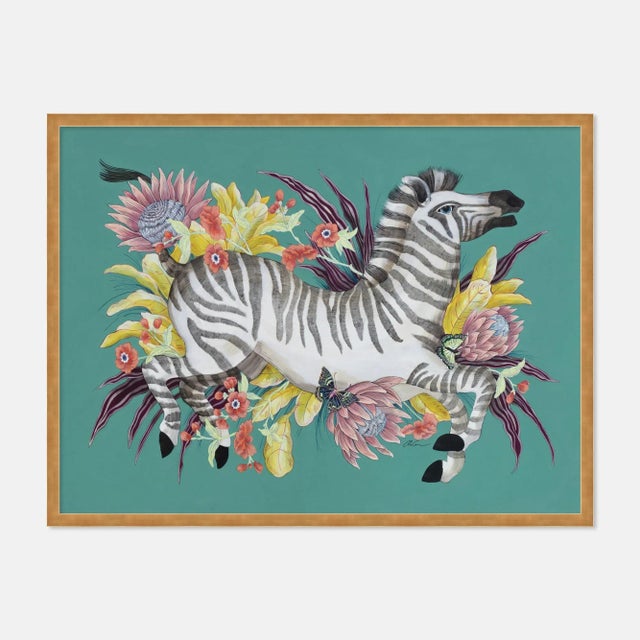 Contemporary Mane Event by Allison Cosmos in Gold Frame, XL Art Print For Sale - Image 3 of 3