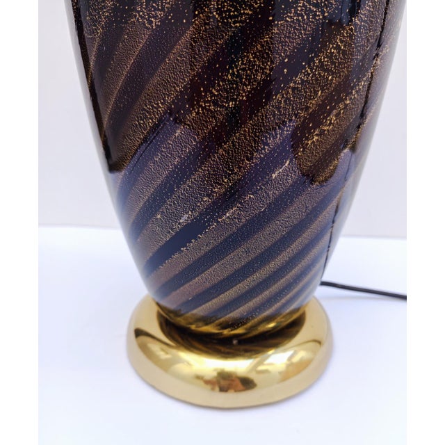 Murano Glass Table Lamp with Gold Leaf by Tommaso Barbi for Maestri Di Murano, 1970s For Sale - Image 10 of 14