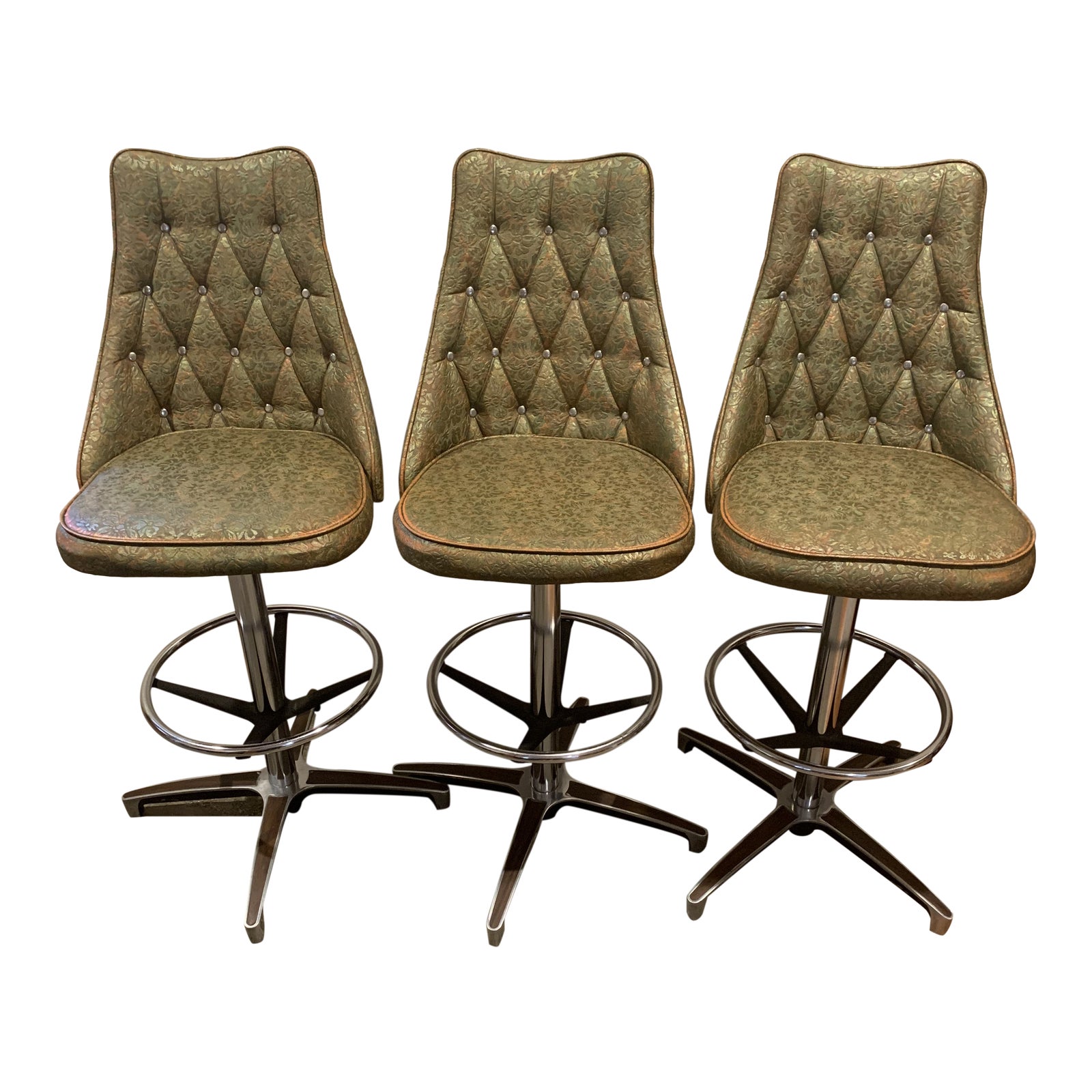 Vintage Chromcraft Bar Stools Set of 3 Chairish