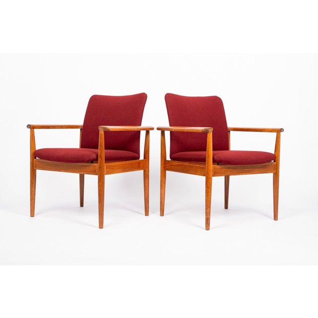 These gorgeous vintage mid century modern Model 209 Diplomat chairs were designed by Finn Juhl in the 1960s and...