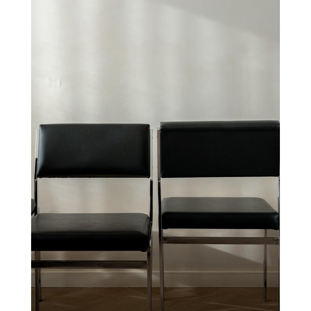 Metal Bauhaus SM07 Dining Chairs in Chrome and Leather by Cees Braakman for Pastoe, 1960s, Set of 4 For Sale - Image 7 of 18