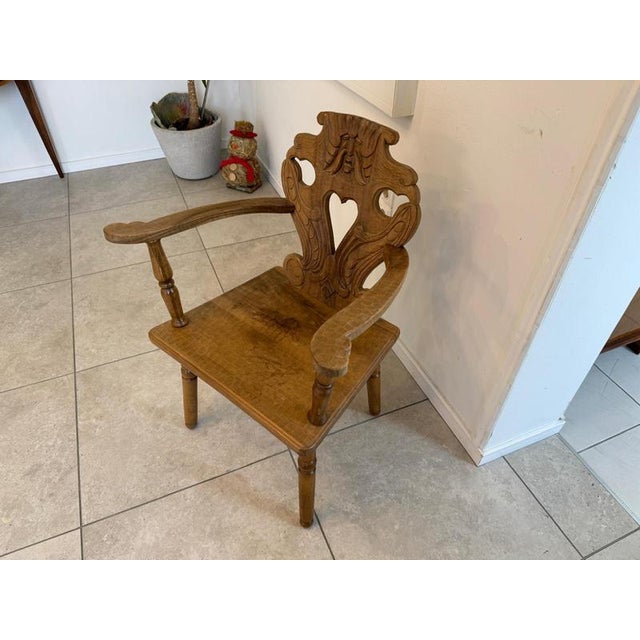Rustic Heart-Shaped Farmhouse Armchair For Sale - Image 5 of 11
