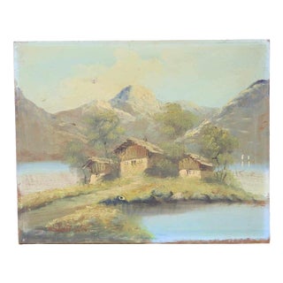 Brizioli, Mountain Landscape, 2000s, Oil on Panel For Sale