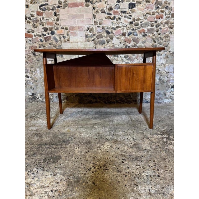 Small Vintage Danish Teak Desk by Gunnar Nielsen for Tibergaard, 1960 For Sale - Image 13 of 18