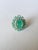 2020s Set in 18k Gold, 15.94 Carats, Colombian Emerald Cabochon & Diamonds Dome Ring, Us Size 6 For Sale - Image 5 of 10