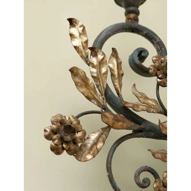 Floral Wall Lamp with 6 Bulbs For Sale - Image 6 of 10
