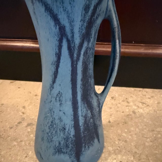 Mid 20th Century Mid-Century Modern Blue Ceramic Pitcher Vase by Weston Neil Andersen for Andersen Design For Sale - Image 10 of 10