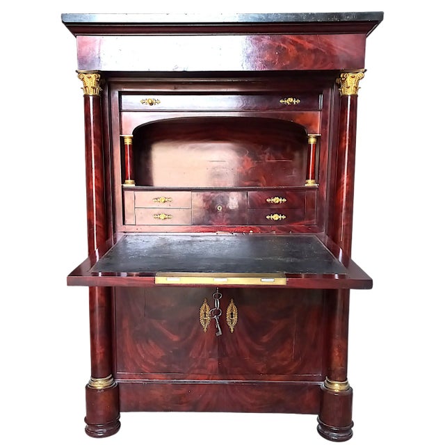Early 19th Century Empire Secretaire in Corinthian Bronze Gilded with Mercury, 1810 For Sale - Image 5 of 18
