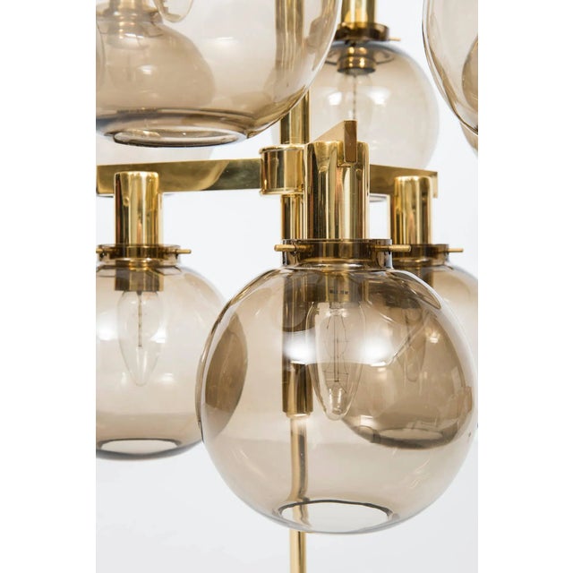 1950s Brass & Smoked Glass Ceiling Lamp by Hans-Agne Jakobsson, 1950s For Sale - Image 5 of 11
