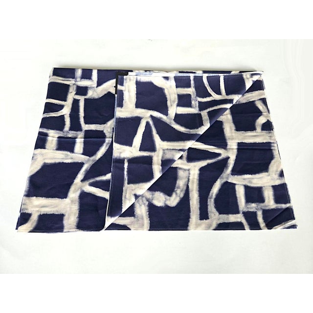 Contemporary Jim Thompson Timbuktu Fabric in Midnight Blue, 40"/1 Meter For Sale - Image 3 of 10