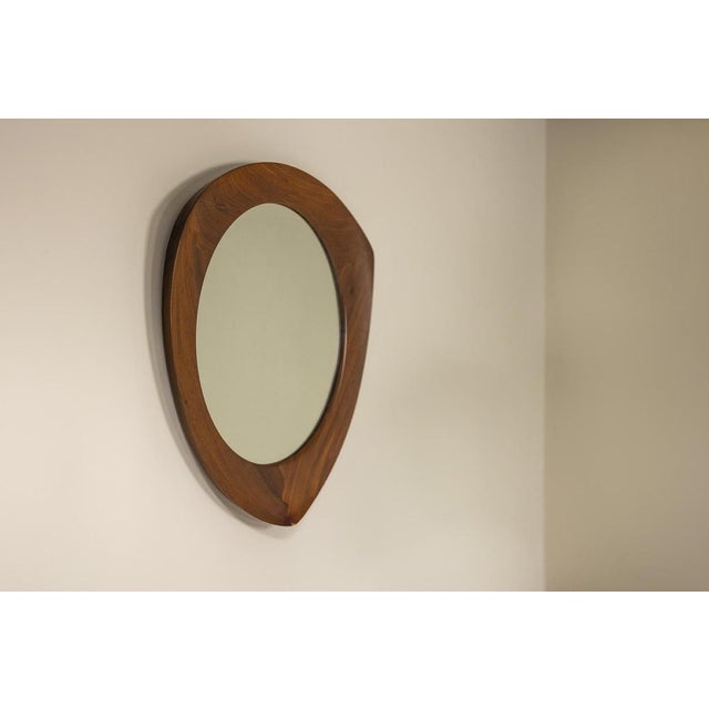 Mid-Century Modern Vintage Triangular Teak Mirror by Campo & Graffi, 1960s For Sale - Image 3 of 6