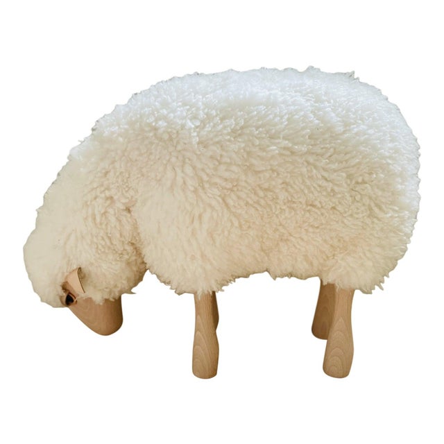 Wood Lalanne Style Carved Wood Sheep Stool For Sale - Image 7 of 7