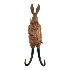 Rabbit Hook Hunter Bunny With Horns Black Forest Style Vintage Whimsical Decor