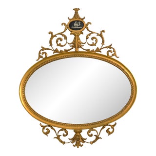 Carvers Guild Model 5945 Wedgewood Plaque Gold Mirror For Sale