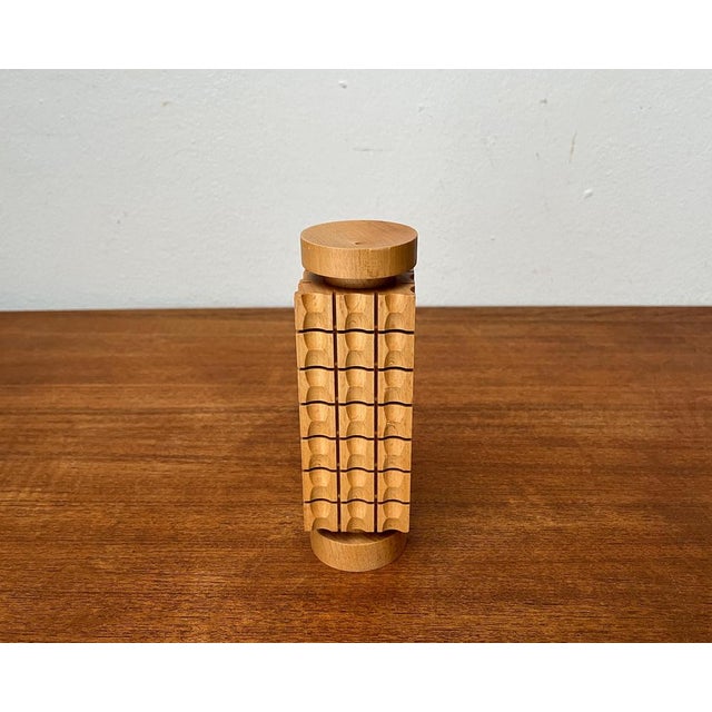 Wood Mid-Century German Wooden Candleholder, 1960s For Sale - Image 7 of 16