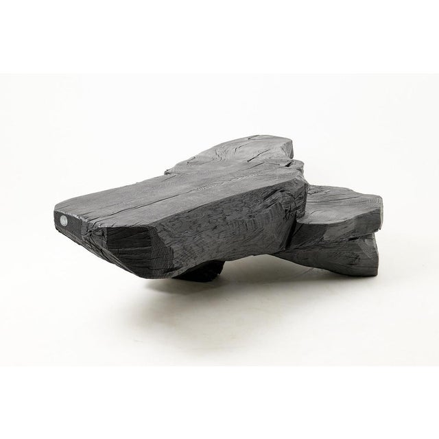 Sculptural Rustic Coffee Table in Burnt Black Wood by Logniture For Sale - Image 15 of 18
